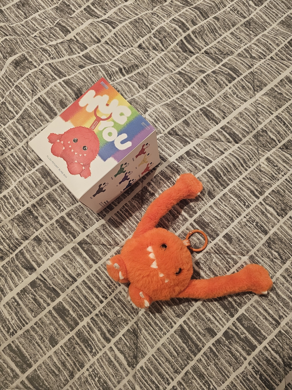 Pop Mart Hug You Strength Orange Plush Monster Keychain